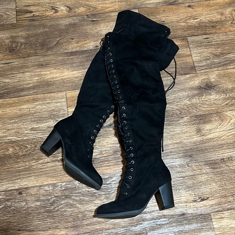 Tall Lace up Over the knee boots